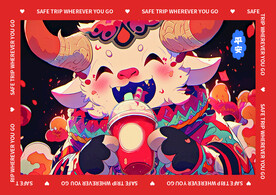 红色喜庆地垫图案