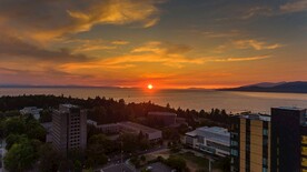 海边城市日出风景