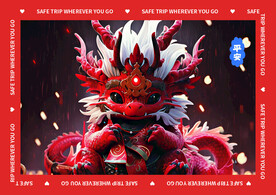 红色龙年地垫图案