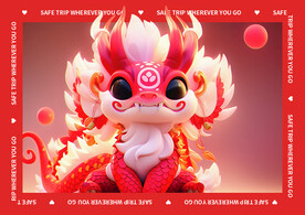 红色龙年地垫图案