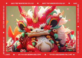 红色龙年地垫图案