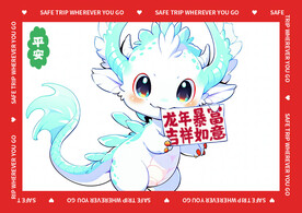 红色龙年地垫图案