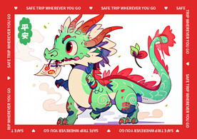 红色龙年地垫图案