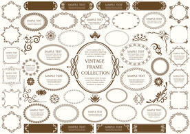 棕色复古标志和圆形框架