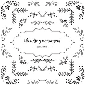 带墨水的婚礼装饰