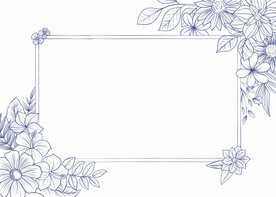 手绘花卉边框