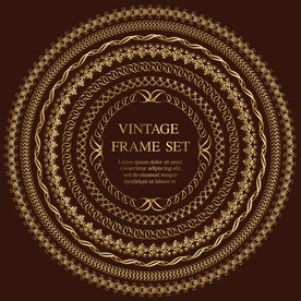 金色圆形复古框架