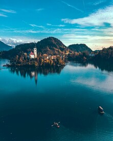 山水风景和房子