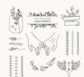 手绘婚礼装饰品