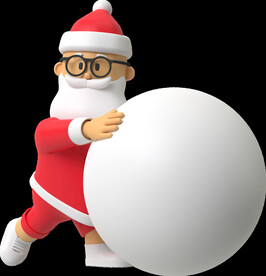 圣诞老人滚雪球3D素材