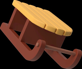 圣诞3D雪橇车素材