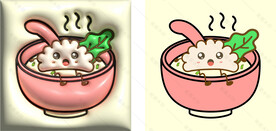 3D膨胀风美食头像