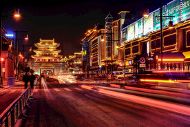 开封鼓楼夜市 古城 夜景  灯