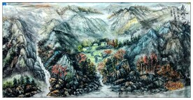 大美秦岭山水国画 