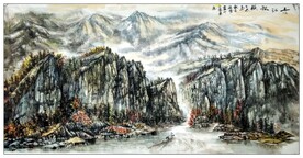 大美 秦岭 山水 国画  