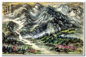 大美秦岭山水国画   