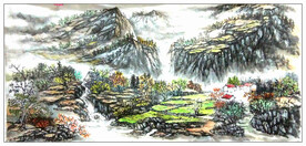 大美秦岭国画意