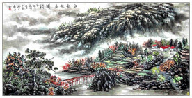 大美秦岭山水国画   