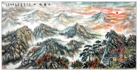 大美 秦岭 山水 国画   