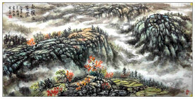 大美秦岭山水国画