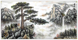 大美秦岭山水国画 