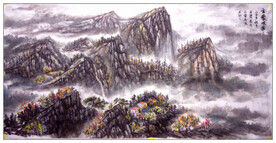 大美山水国画