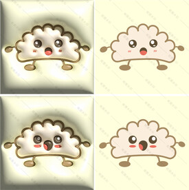 3D膨胀风卡通饺子