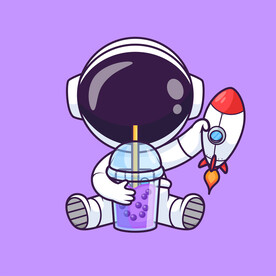 矢量卡通宇航员