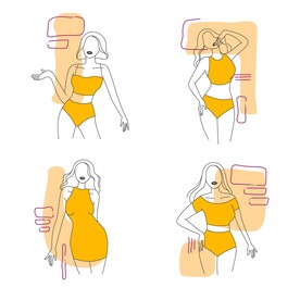 优雅线条艺术风格的女性