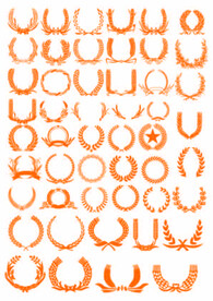 矢量麦穗高粱花纹简图元素