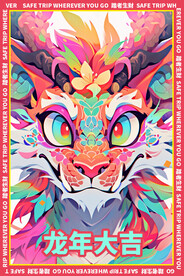 潮流龙地垫图案