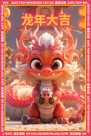 龙年卡通龙地垫图案