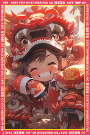 龙年舞狮地垫图案