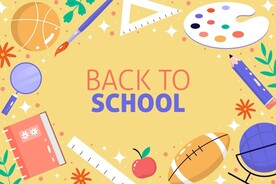 手绘回到学校背景