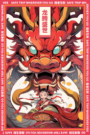 大气红色龙年地垫