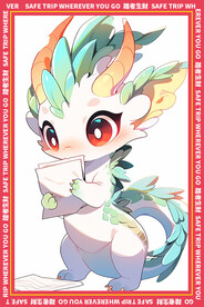 绿色卡通龙地垫