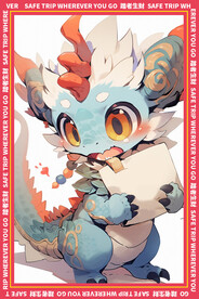 简约卡通龙地垫