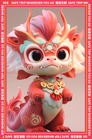 可爱卡通龙地垫图案