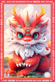 立体可爱卡通龙地垫图案