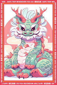 小青龙心地垫图案