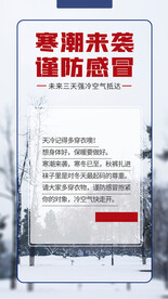 自然灾害防护大雪预警保暖海报