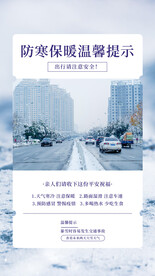 自然灾害防护大雪预警保暖海报