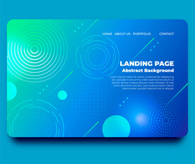 蓝绿几何渐变形状