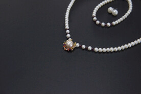 淡水珍珠彩宝项链套链