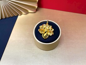 黄金足金孔雀开屏纯金吊坠首饰