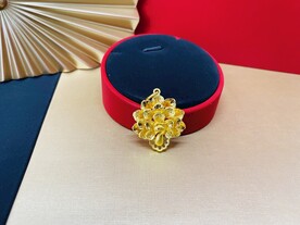 黄金足金孔雀开屏纯金吊坠首饰