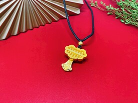 黄金足金如意算盘纯金吊坠首饰