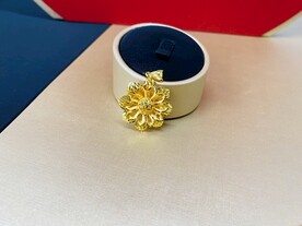 黄金足金向日葵花形吊坠