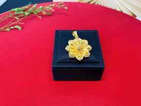 黄金足金向日葵花形吊坠