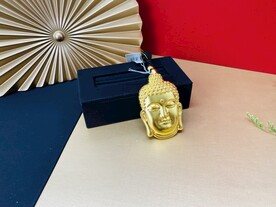 黄金足金佛像佛头吊坠首饰